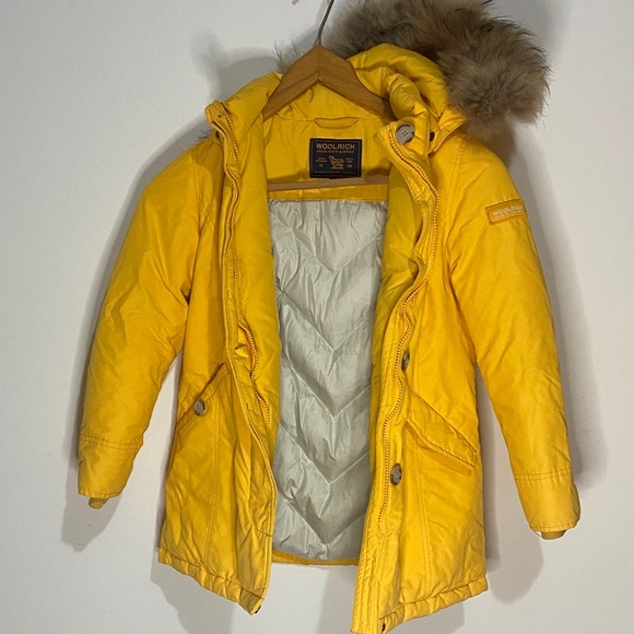 Woolrich Other - Woolrich Vibrant Yellow Jacket with Fur Trim